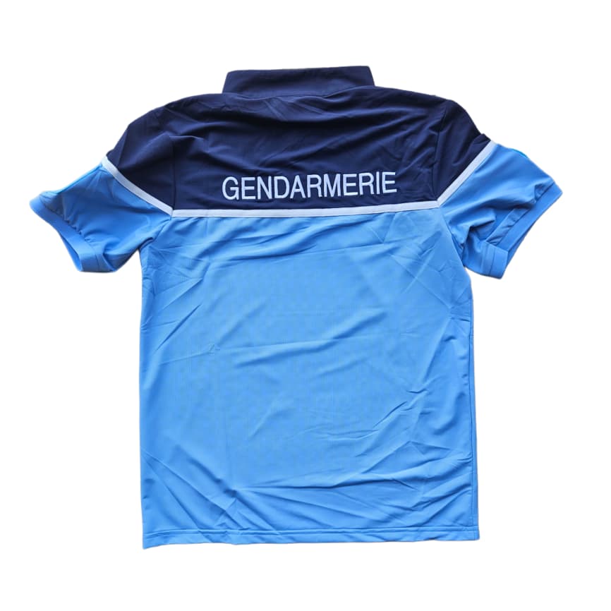 Polo bicolore à manches courtes -Bleu-ciel/Bleu-nuit GENDARMERIE NATIONALE