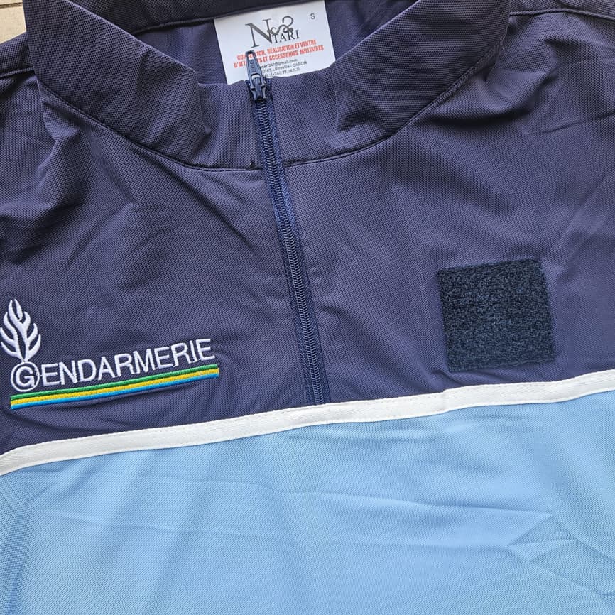 Polo bicolore à manches courtes -Bleu-ciel/Bleu-nuit GENDARMERIE NATIONALE