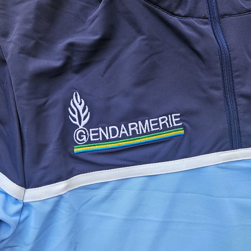 Polo bicolore à manches courtes -Bleu-ciel/Bleu-nuit GENDARMERIE NATIONALE