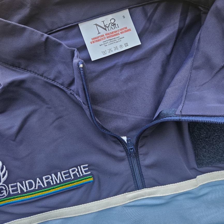 Polo bicolore à manches courtes -Bleu-ciel/Bleu-nuit GENDARMERIE NATIONALE