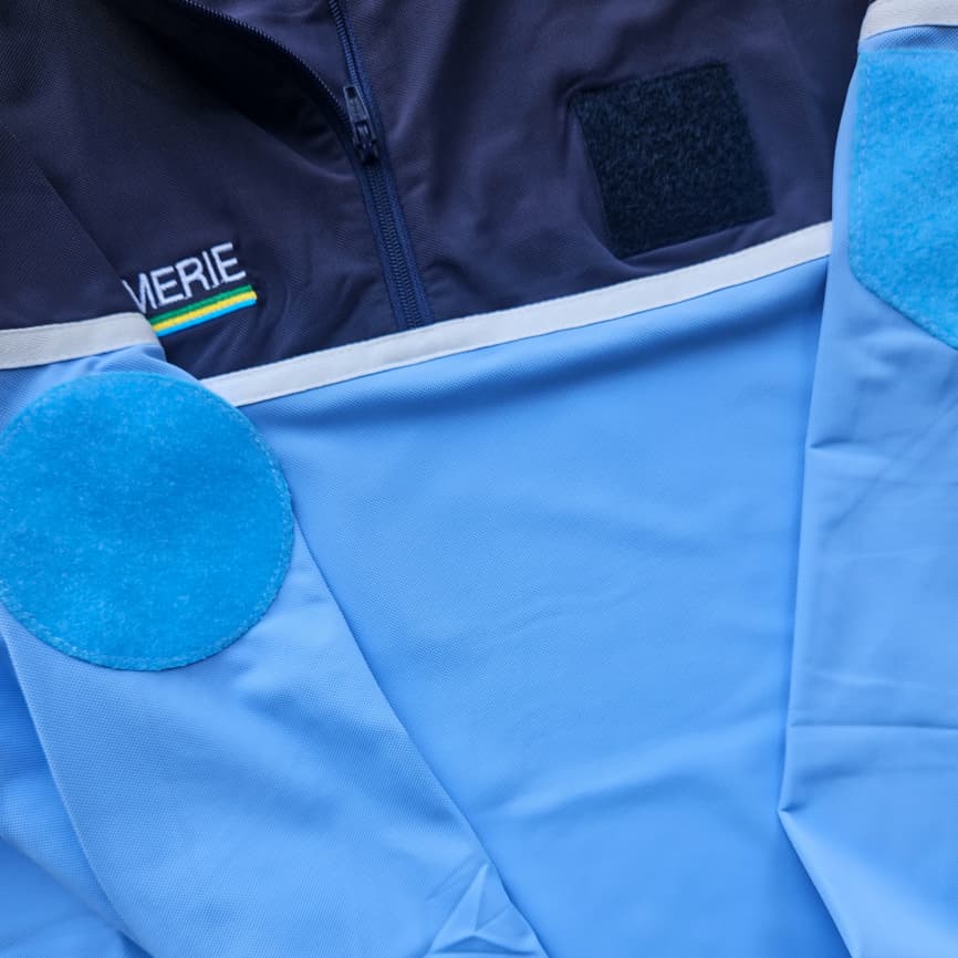 Polo bicolore à manches longues -Bleu-ciel/Bleu-nuit GENDARMERIE NATIONALE