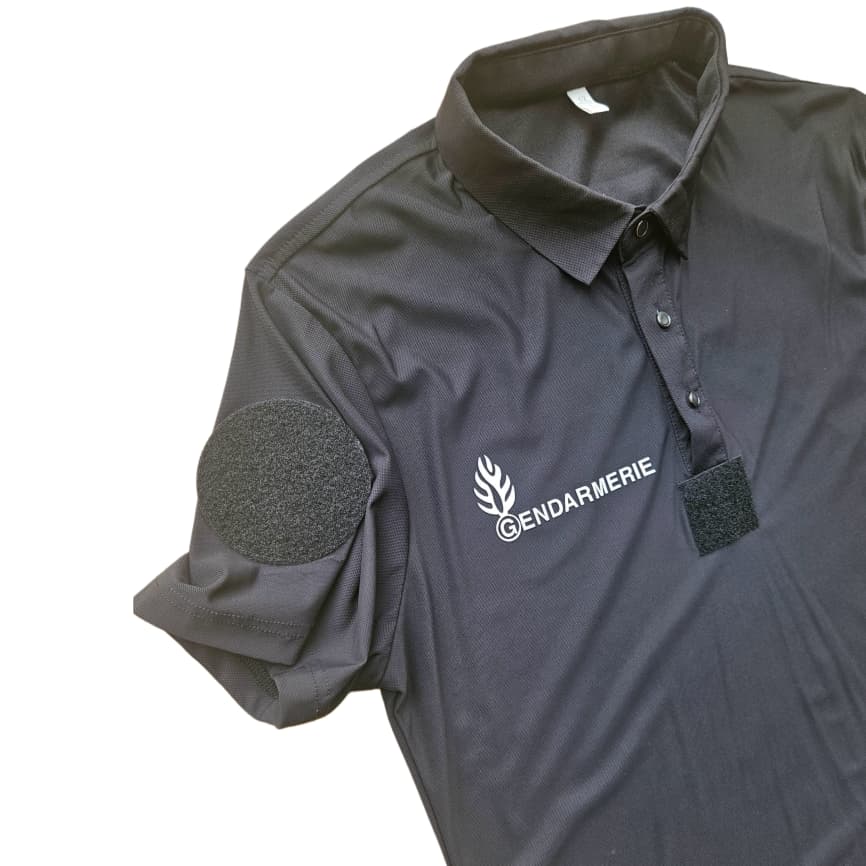 Polo noir à manches courtes – Gendarmerie Départementale et Mobile