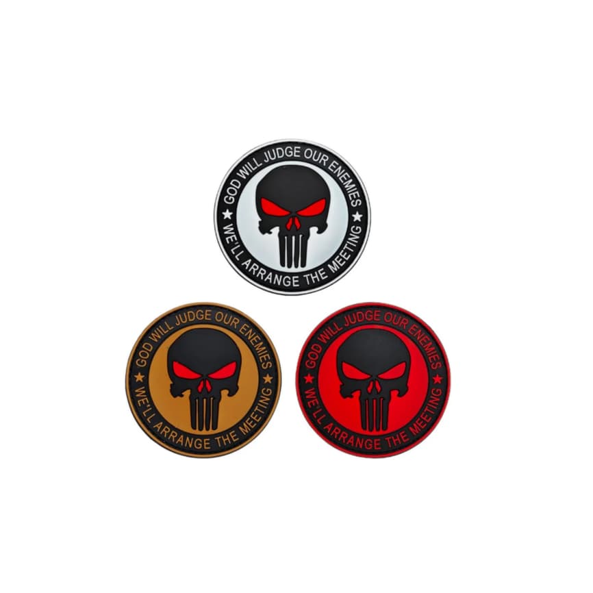 Patch Tactique Crâne – "God Will Judge Our Enemies"